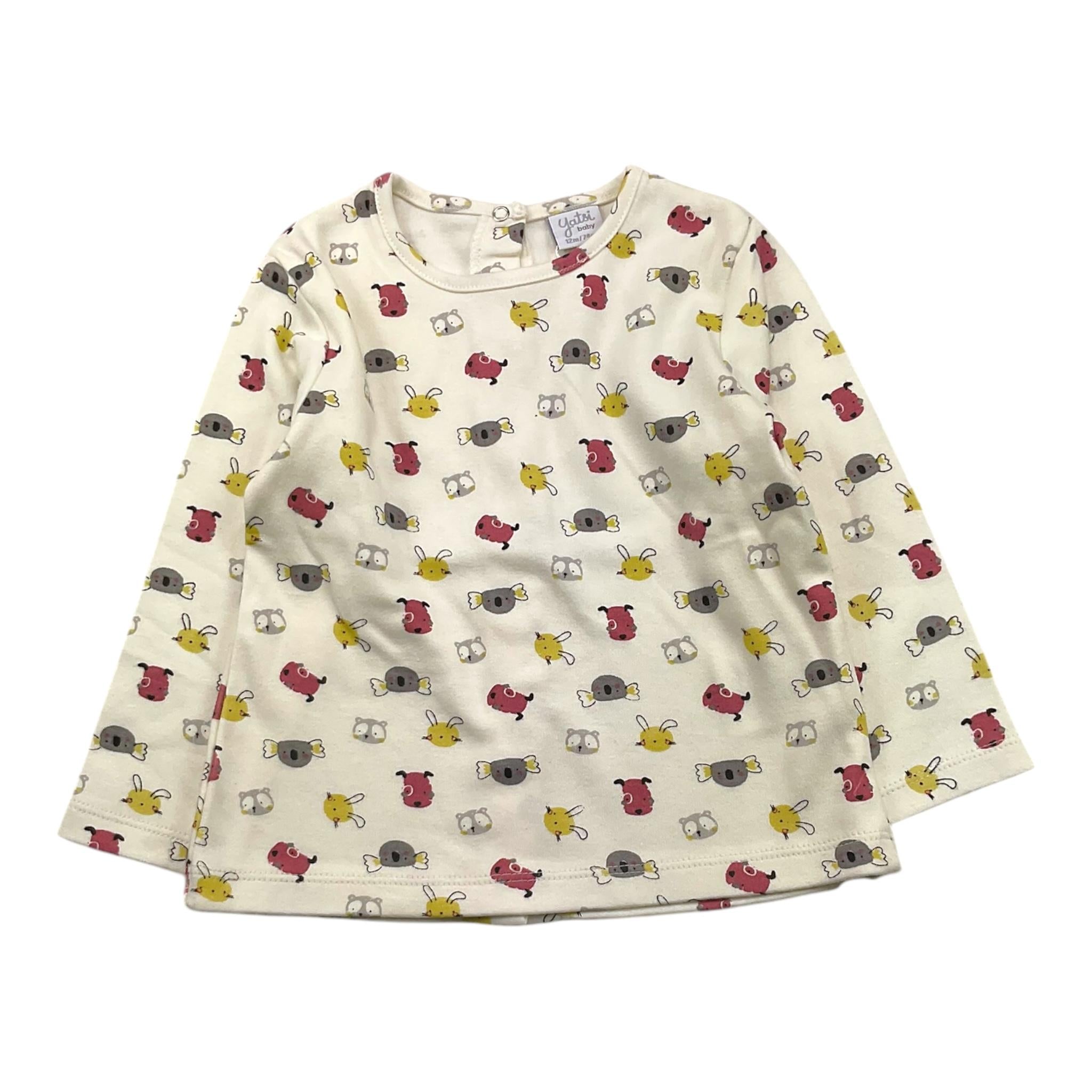 YATSI BABY shirt tinta unita girocollo con stampa animali Panna per Neonato 24431569 PANNA YATSI BABY