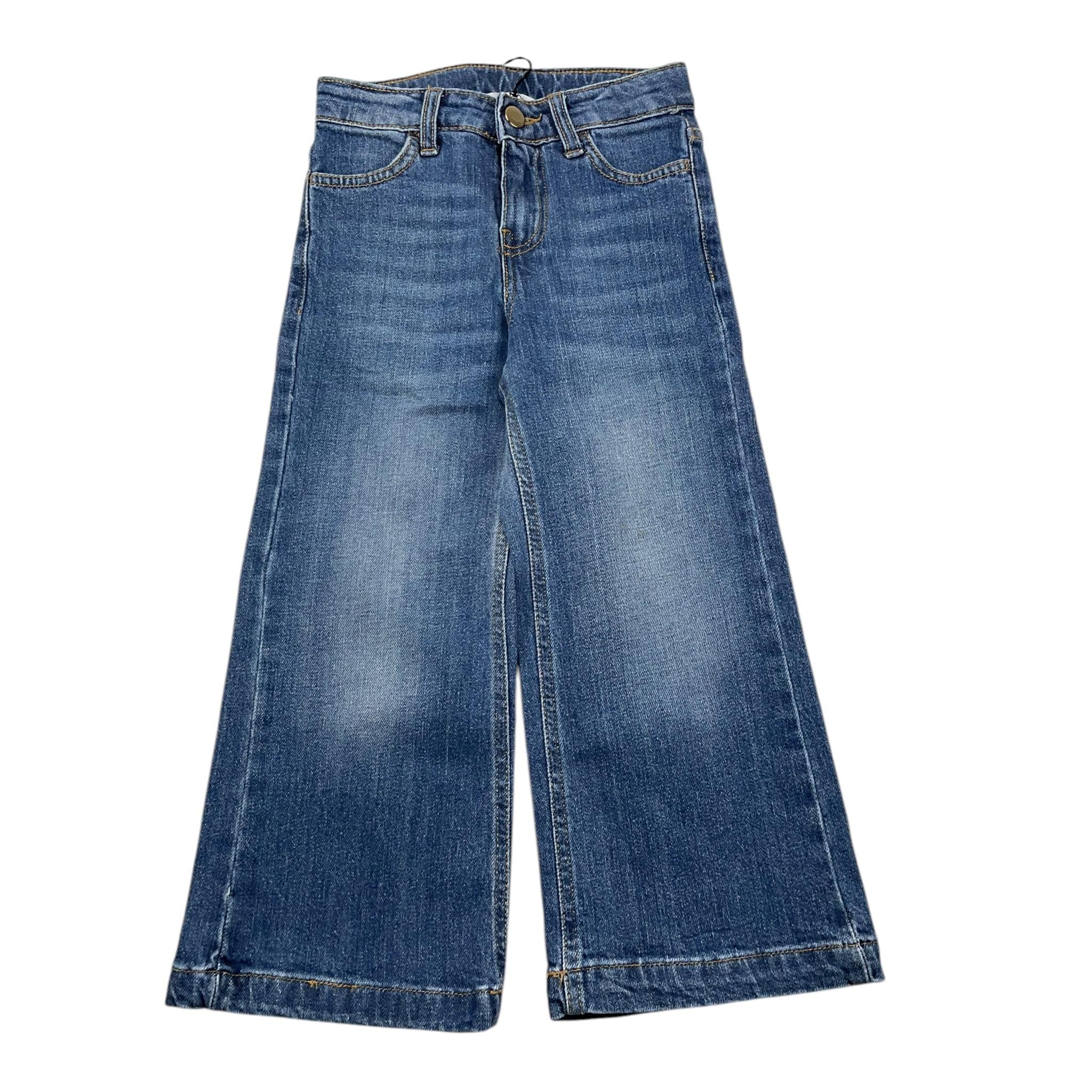 JANICE jeans tinta unita con girovita regolabile modello palazzo Blu per Bambina JN612R BLU JANICE