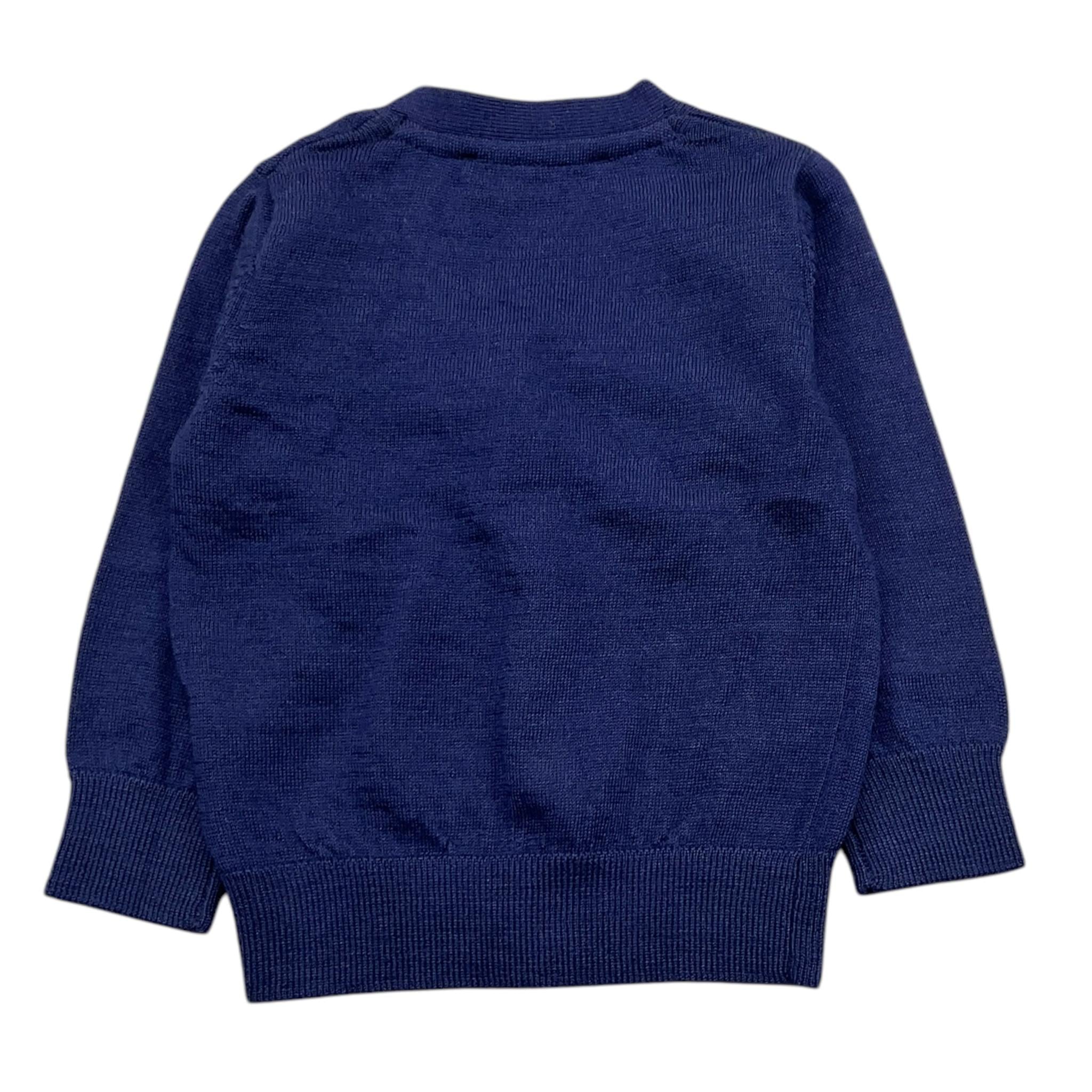 TRUSSARDI cardigan tinta unita con logo Blu per Neonato TIA25021 BLU TRUSSARDI