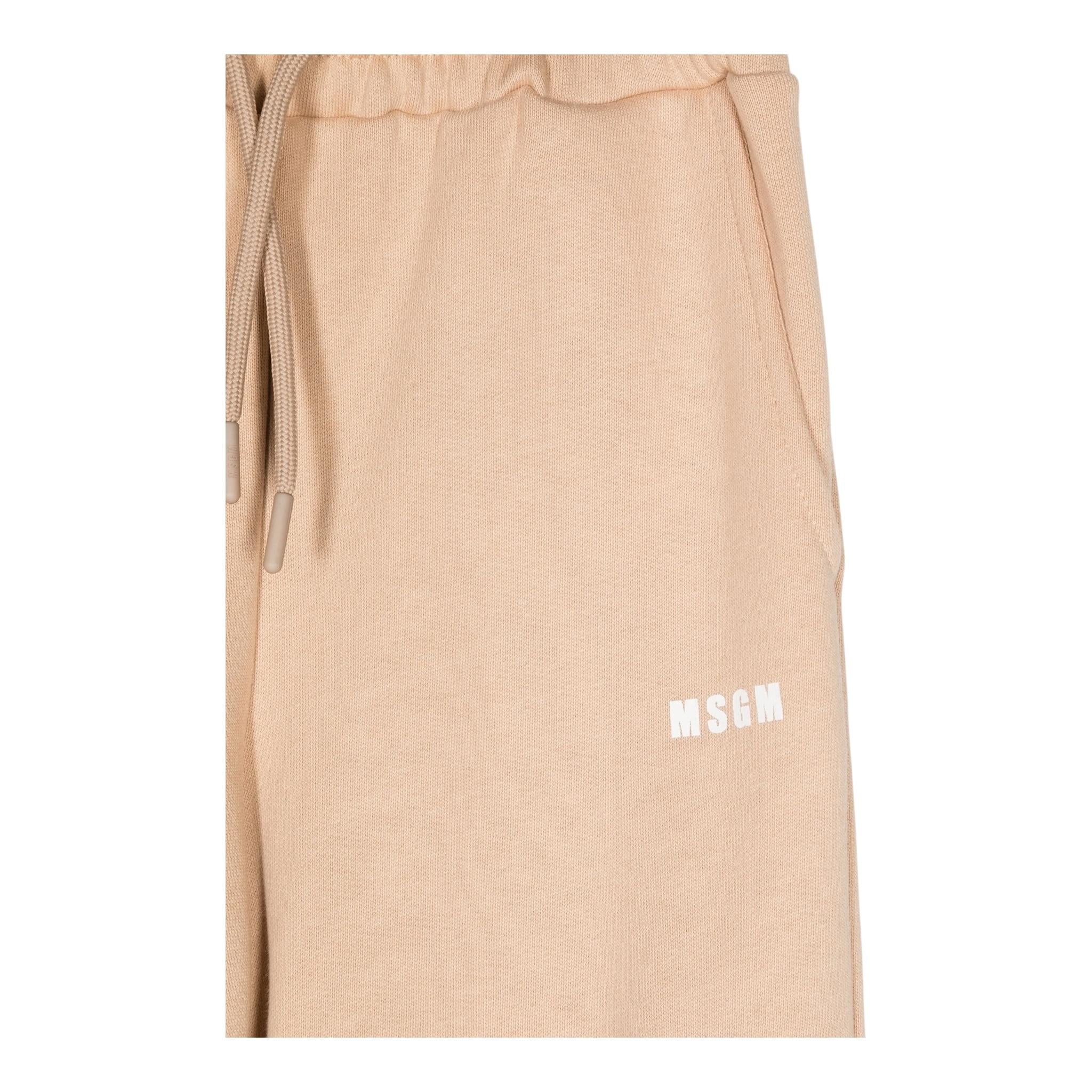 MSGM pantalone tuta tinta unita con elastico Beige per Bambina F4MSJUFP065 BEIGE MSGM
