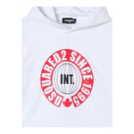 DSQUARED2 felpa tinta unita con cappuccio e stampa Bianco per Bambino DQ2615 BIANCO DSQUARED2