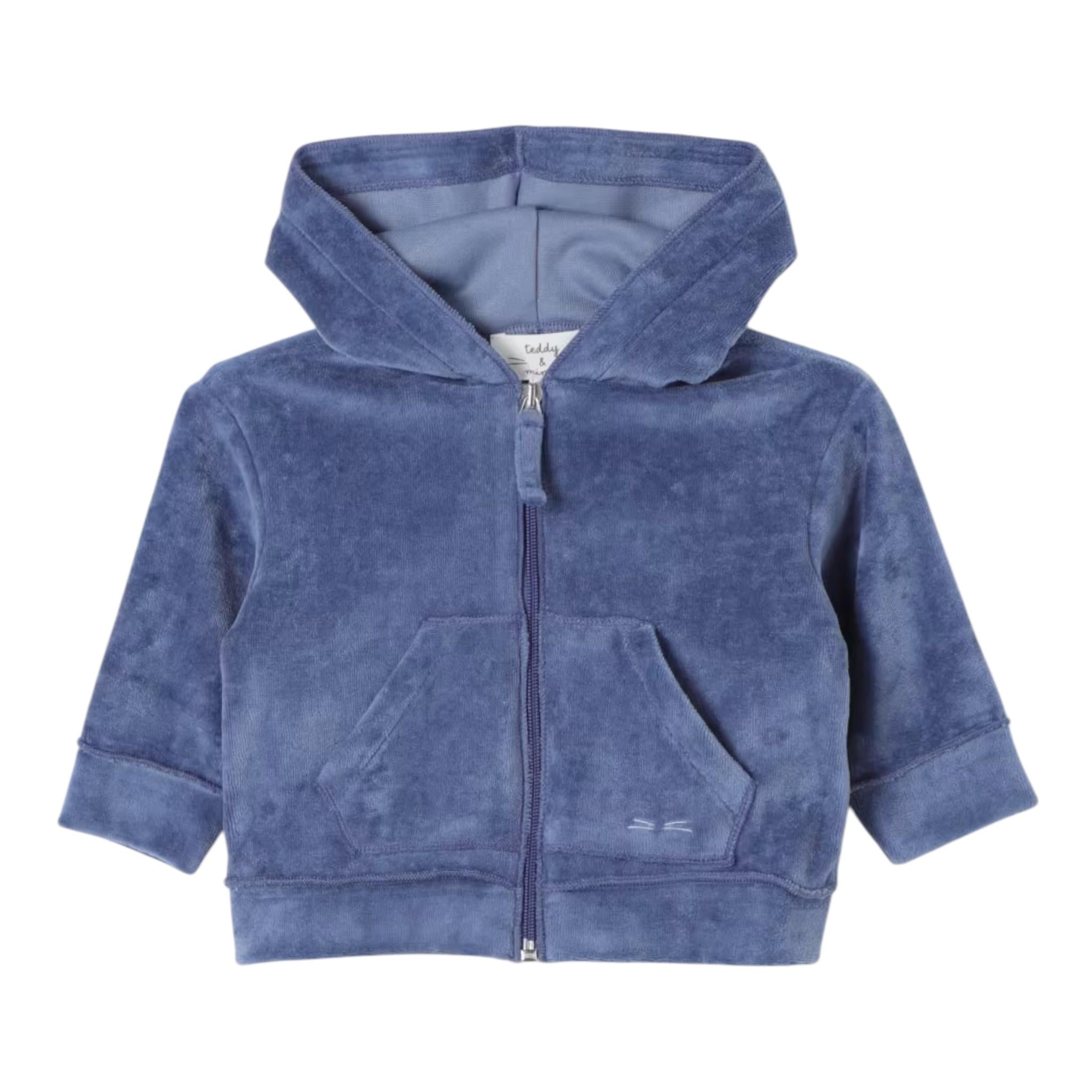 TEDDY E MINOU felpa con zip e cappuccio tinta unita Blu per Neonato I24GD013M0137 BLU TEDDY E MINOU