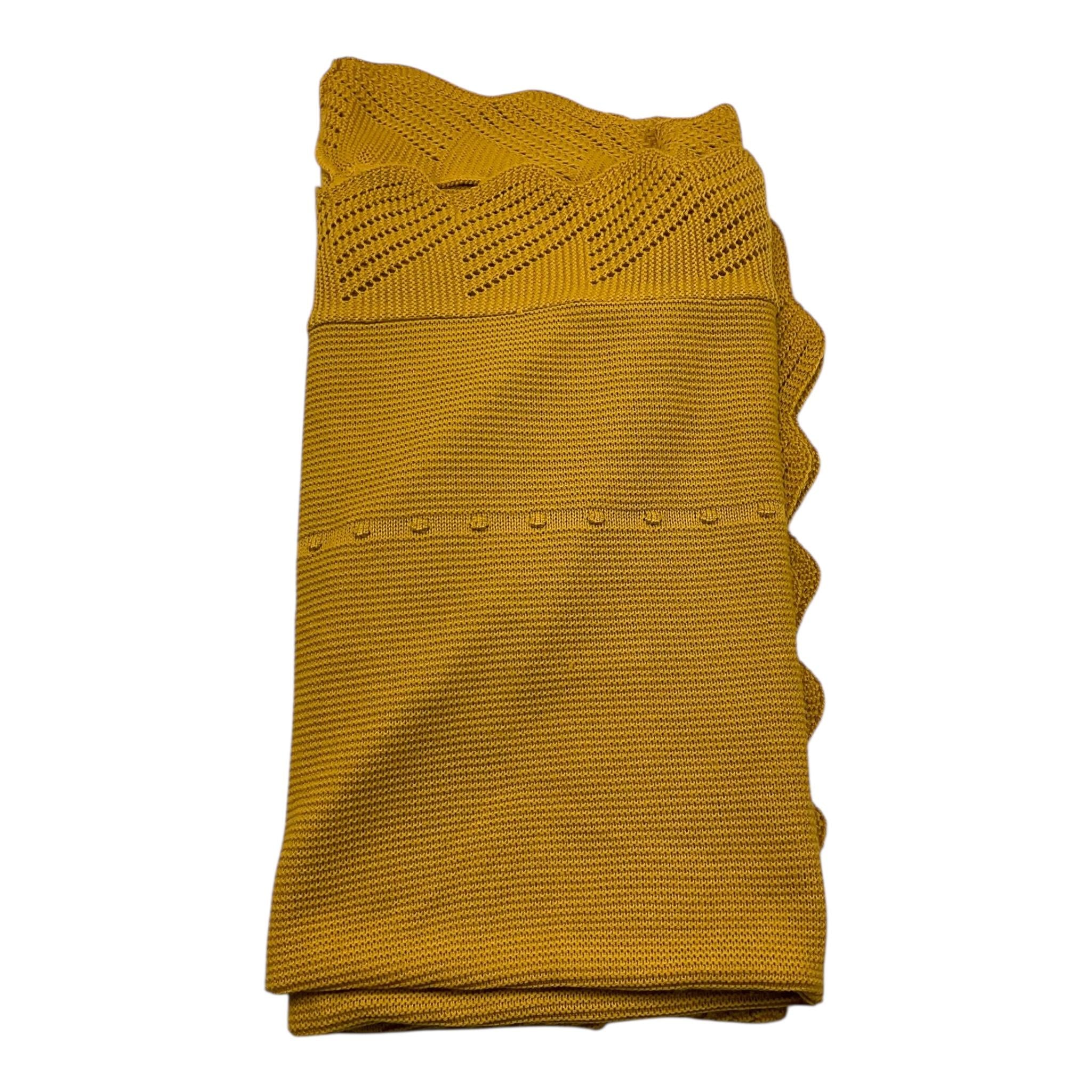 JULIANA coperta tinta unita con fiocco Senape per Neonata J2012 SENAPE JULIANA