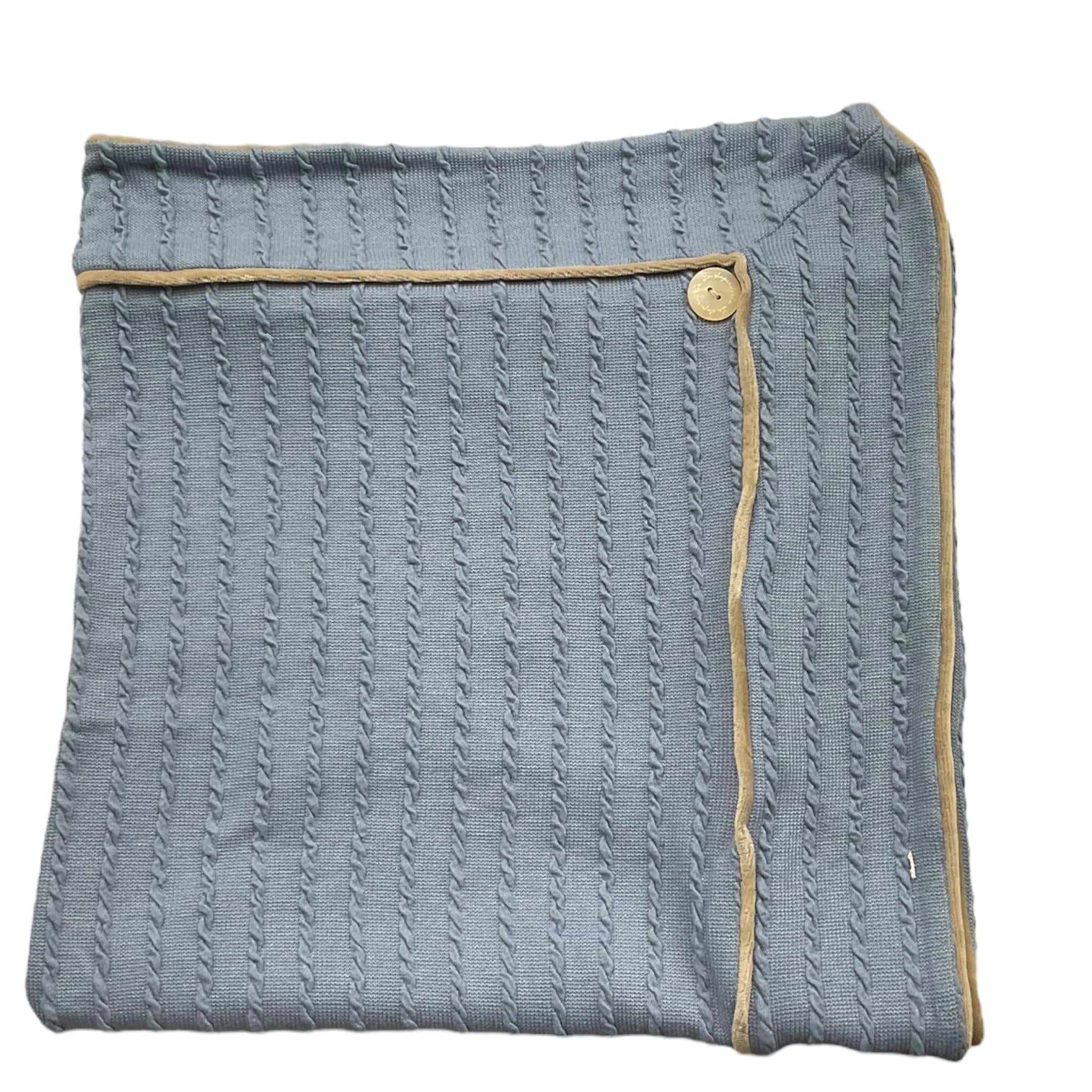 LA STUPENDERIA coperta bicolore con finti bottoni Azzurro/beige per Neonato TBCO60 AZZURRO/BEIGE LA STUPENDERIA