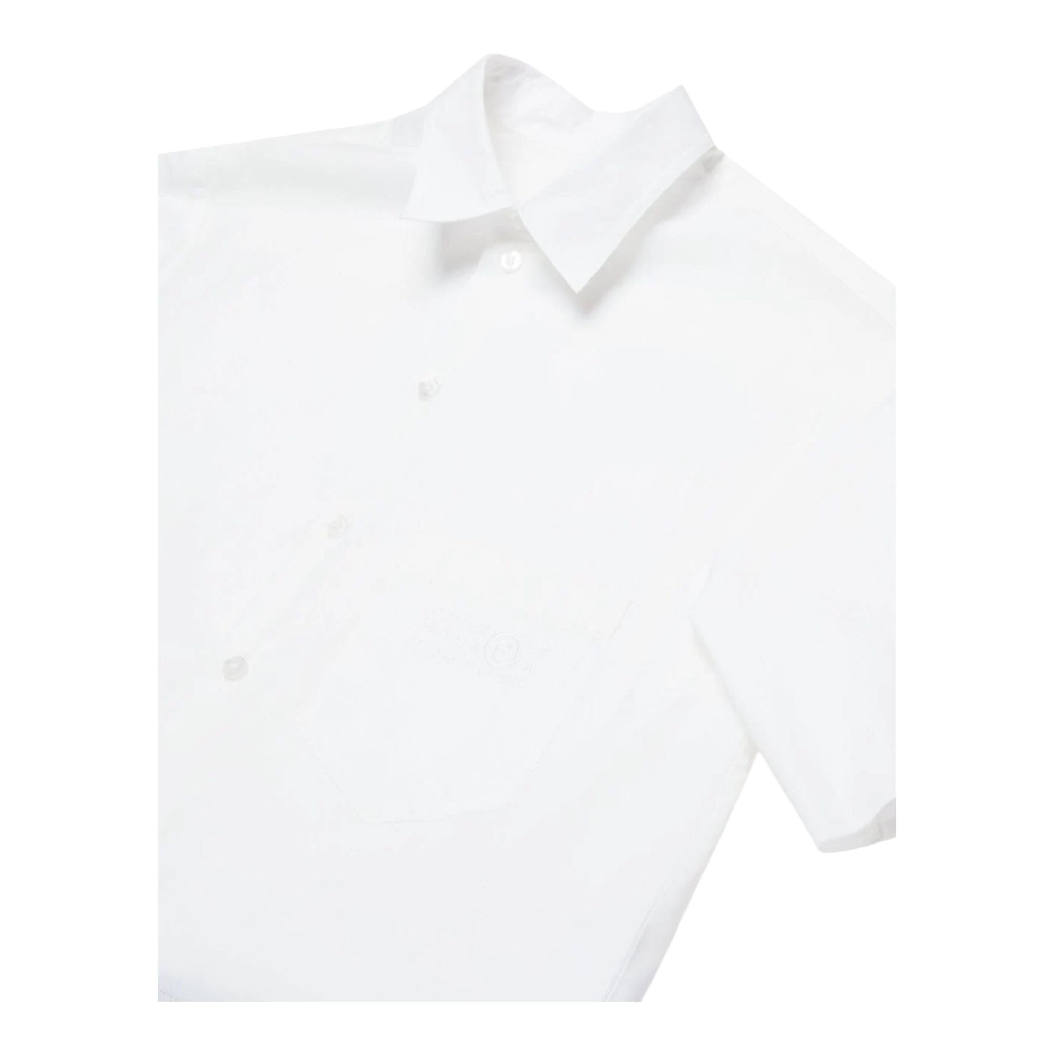 MAISON MARGIELA abito camicia mezza manica bicolore Bianco/nero per Bambino M60641 BIANCO/NERO MAISON MARGIELA