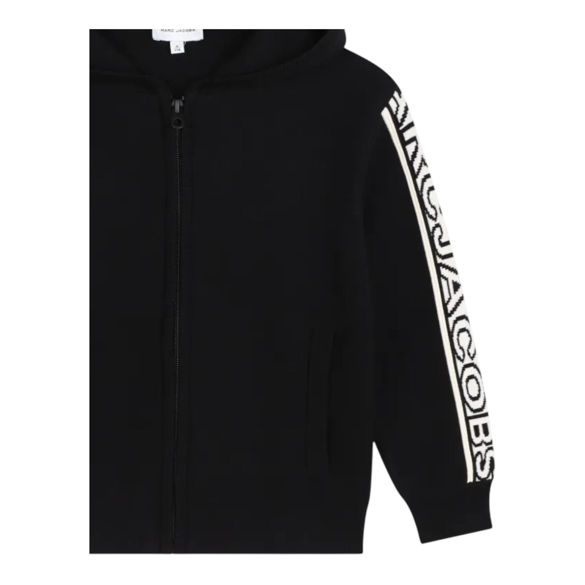MARC JACOBS felpa in maglia tinta unita con zip Nero per Bambino W60290 NERO MARC JACOBS