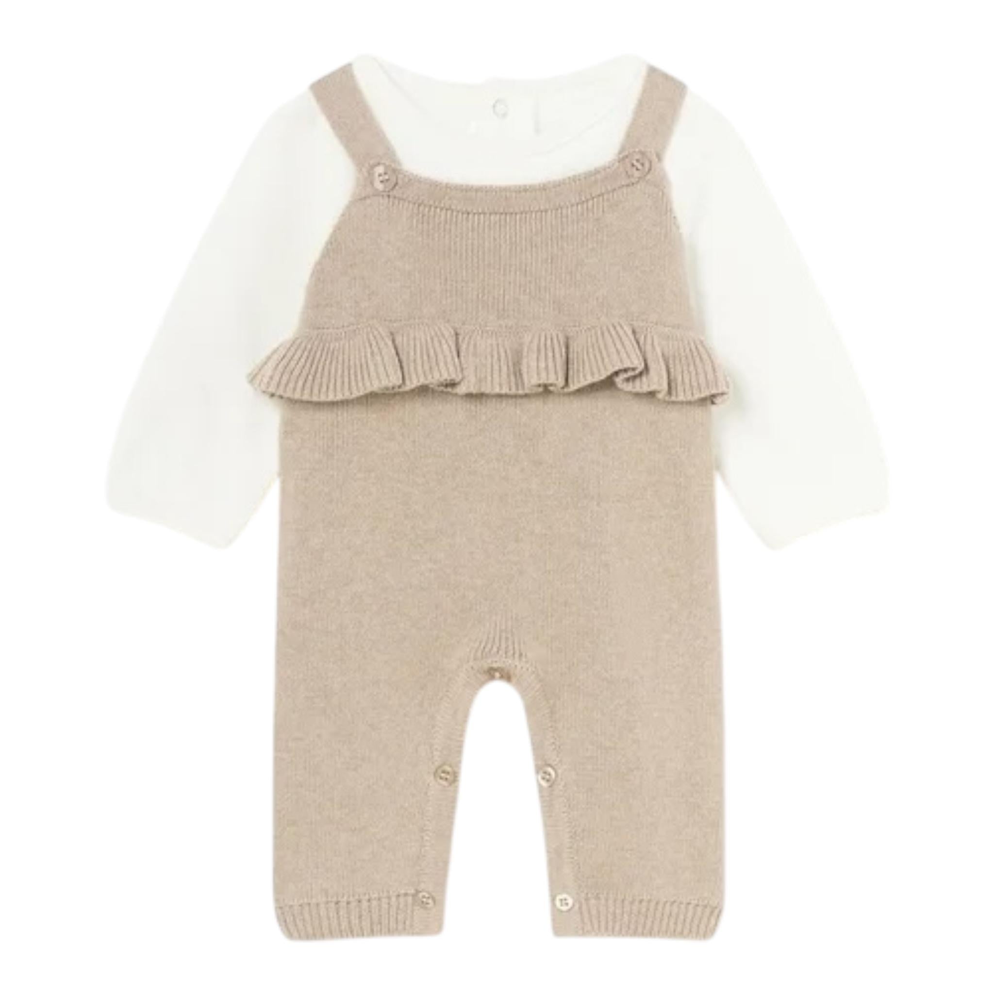 MAYORAL completo 3pz body-salopette-coprispalle Bianco per Neonata 2608X BIANCO MAYORAL