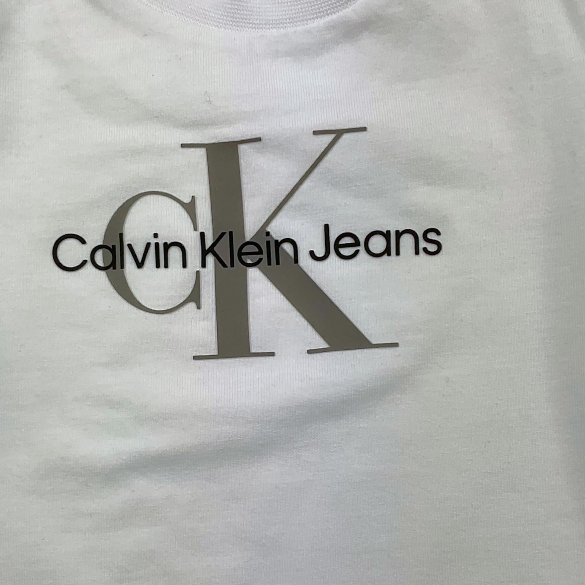 CALVIN KLEIN shirt girocollo tinta unita con stampa Bianco per Neonato IN0IN00005 BIANCO CALVIN KLEIN