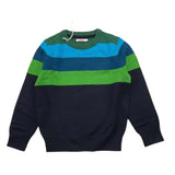 SUN68 maglia tinta unita girocollo con fantasia a righe Blu per Neonato K44348N BLU SUN68