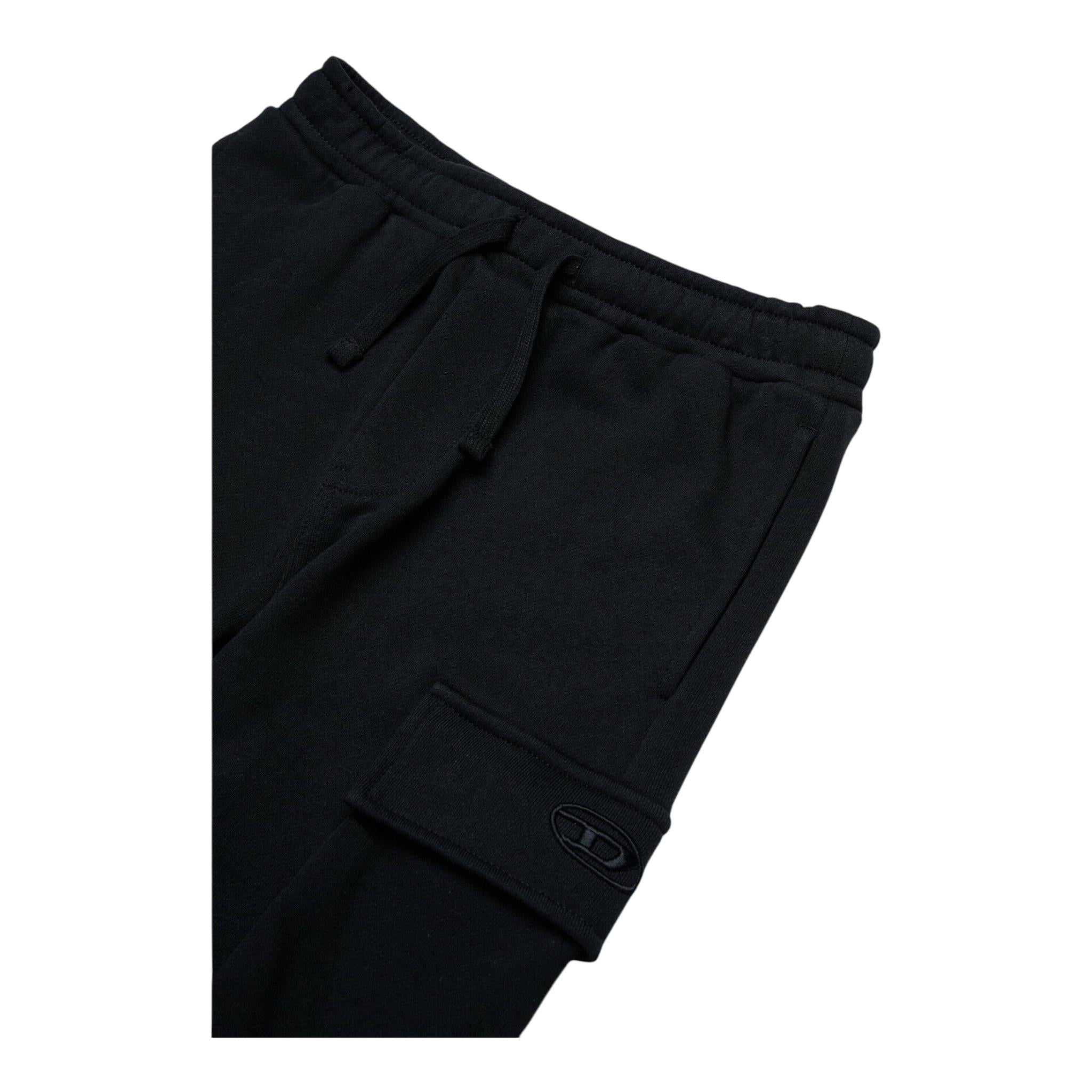 DIESEL pantalone tuta tinta unita tasconi Nero per Bambino J01966X NERO DIESEL