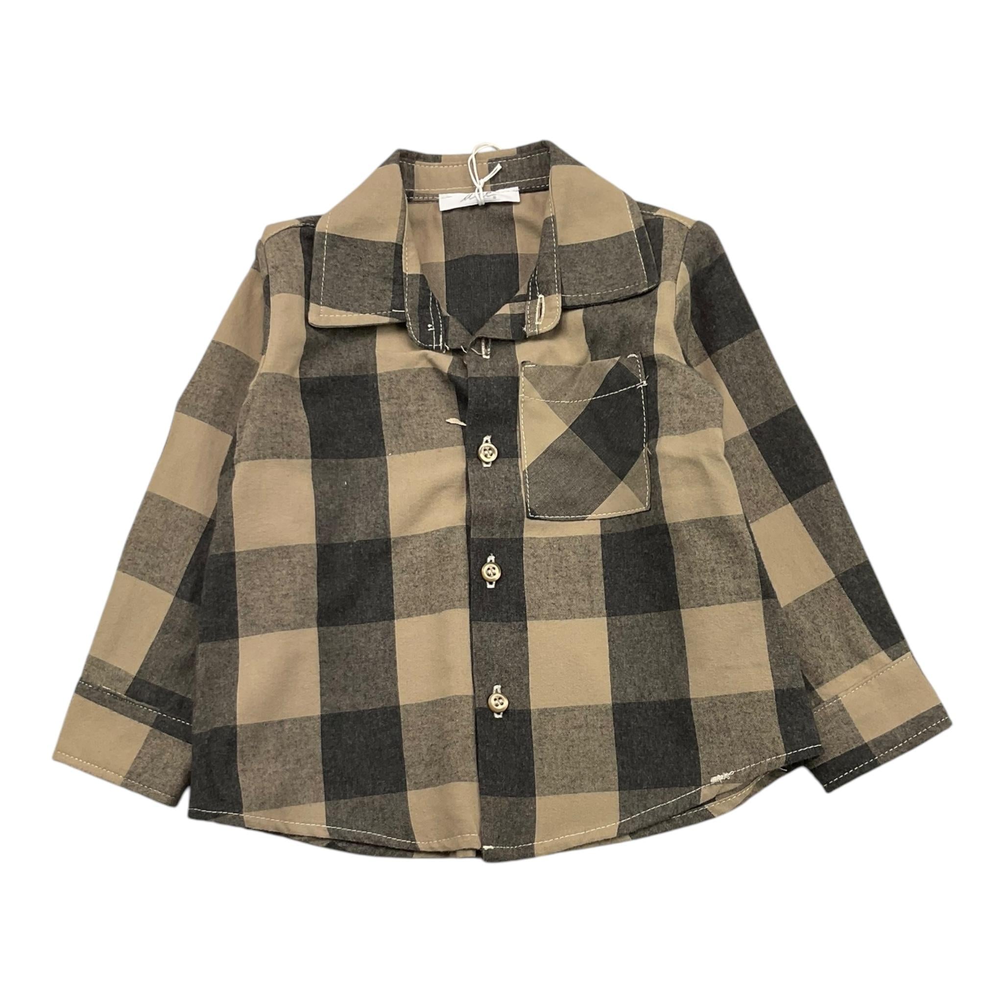 M+E' camicia bicolore fantasia a quadri Beige per Neonato UEM0171 BEIGE M+E'