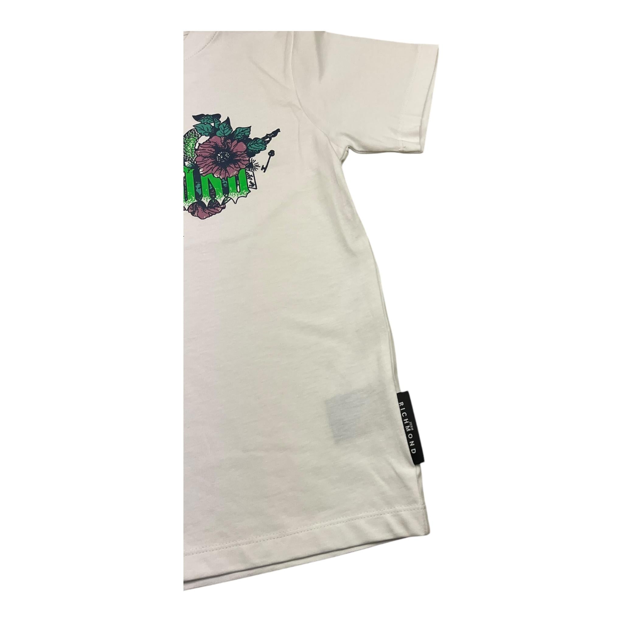 JOHN RICHMOND t-shirt girocollo tinta unita con stampa Bianco per Bambino RGA25103TS BIANCO JOHN RICHMOND