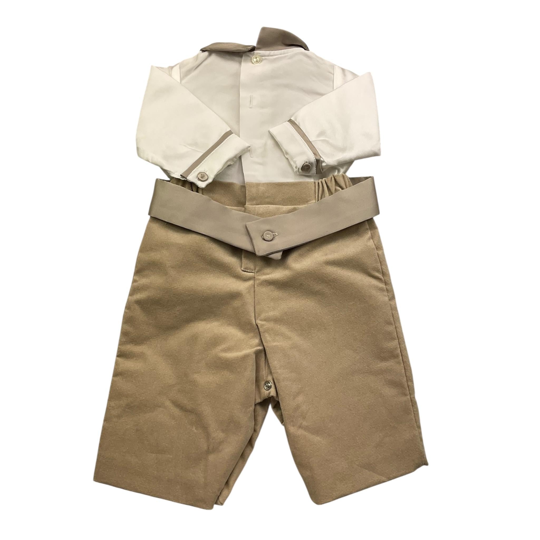 LA STUPENDERIA tutina manica lunga bicolore Bianco/beige per Neonato CBPG57 BIANCO/BEIGE LA STUPENDERIA