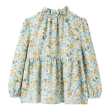 IL GUFO camicia manica lunga tinta unita con stampa fiori Azzurro per Bambina A24CL226R4006 AZZURRO IL GUFO