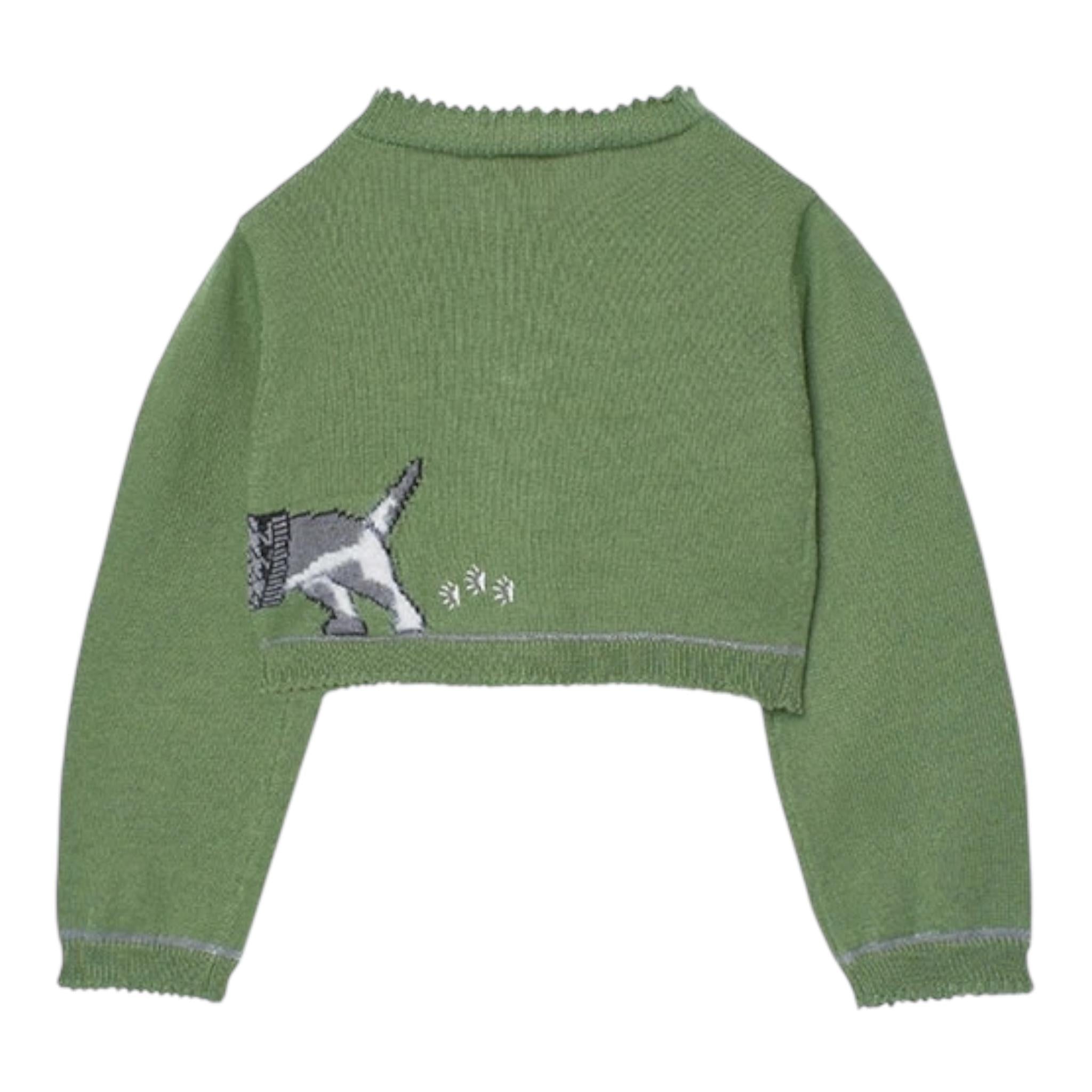 BOBOLI coprispalle tinta unita con stampa Verde per Neonata 709129N VERDE BOBOLI