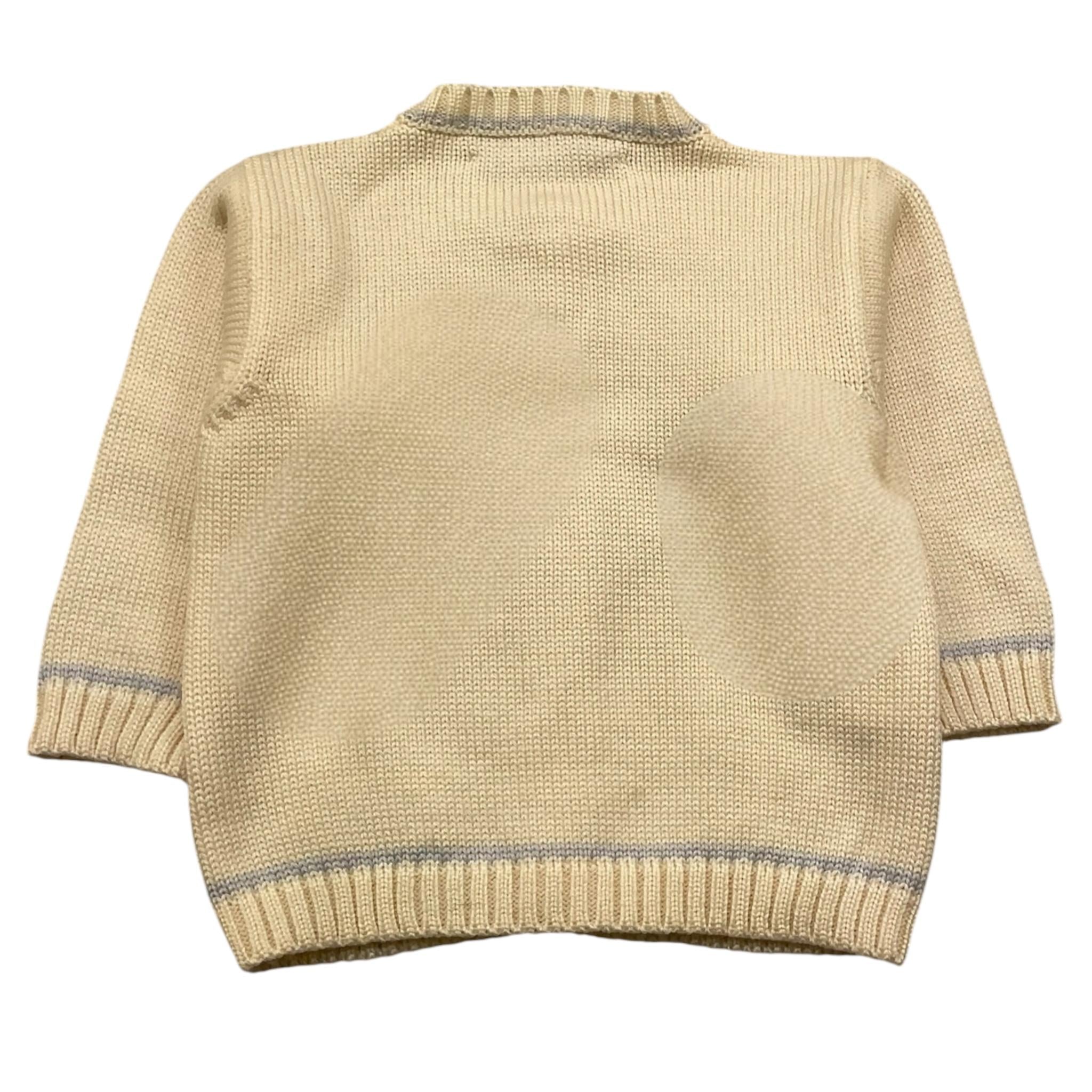 LA STUPENDERIA cardigan tinta unita con ricami Panna per Neonato WBCR03 PANNA LA STUPENDERIA