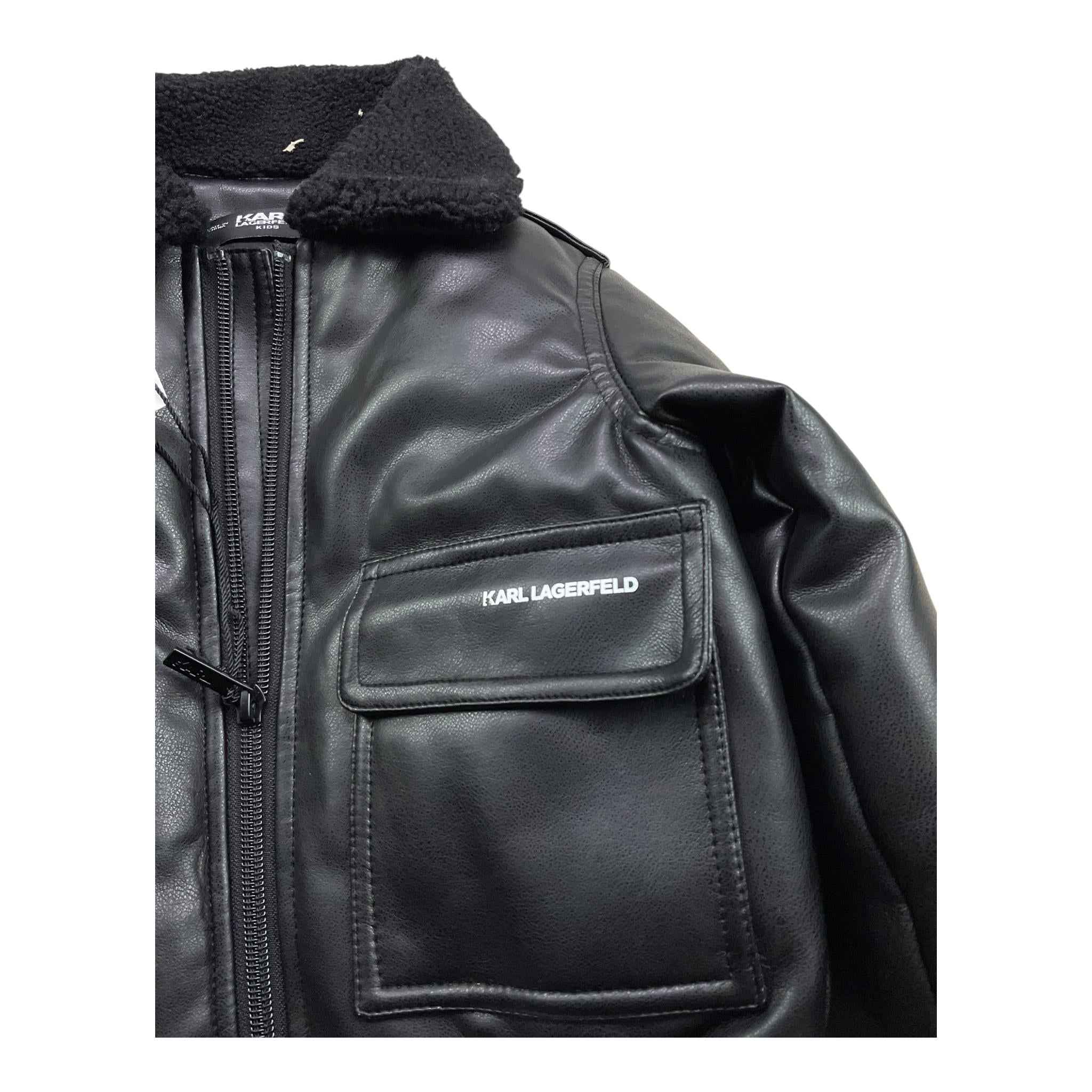 KARL LAGERFELD montone tinta unita in ecopelle Nero per Bambino Z26103 NERO KARL LAGERFELD