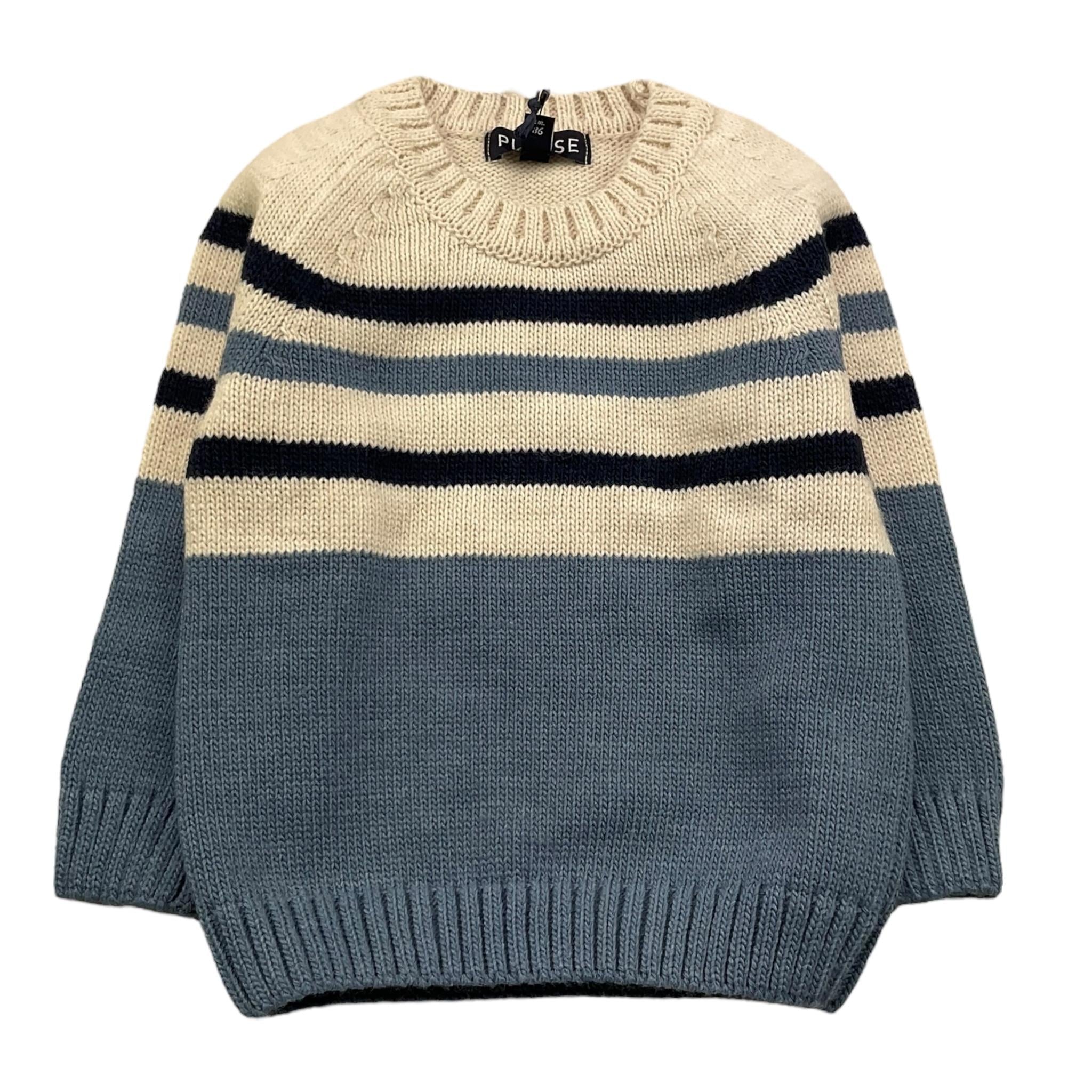 PLEASE maglia girocollo bicolore Panna per Neonato NBA3231B65 PANNA PLEASE