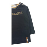 TRUSSARDI shirt girocollo tinta unita con stampa in contrasto Nero per Neonato TIA25071TS NERO TRUSSARDI