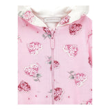 MONNALISA felpa con zip e cappuccio tinta unita cn cappuccio in contrasto Rosa per Bambina 39D800J ROSA MONNALISA