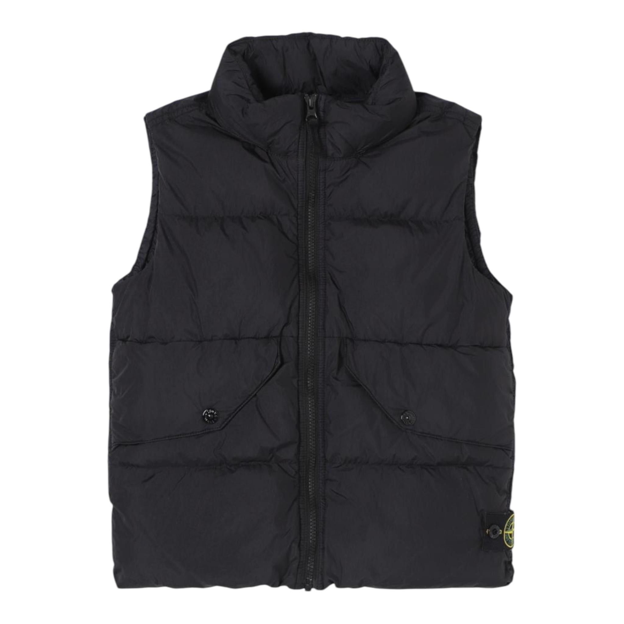 STONE ISLAND giubbino smanicato tinta unita con zip Nero per Bambino 8116G0123 NERO STONE ISLAND