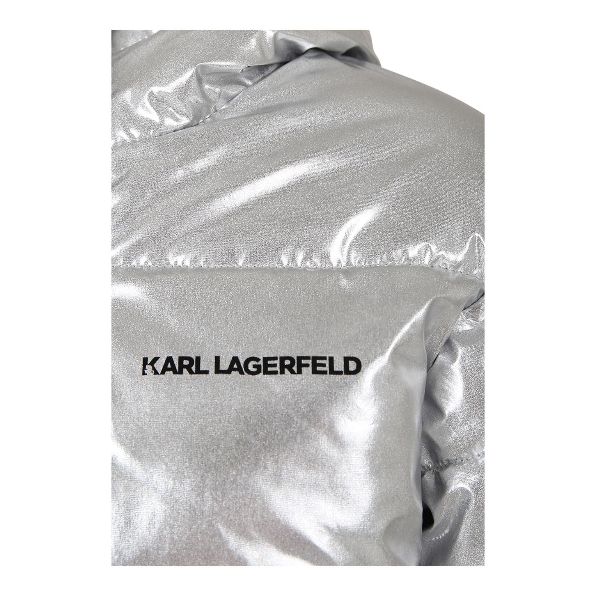KARL LAGERFELD giubbino tinta unita con cappuccio Argento per Bambina Z30233 ARGENTO KARL LAGERFELD
