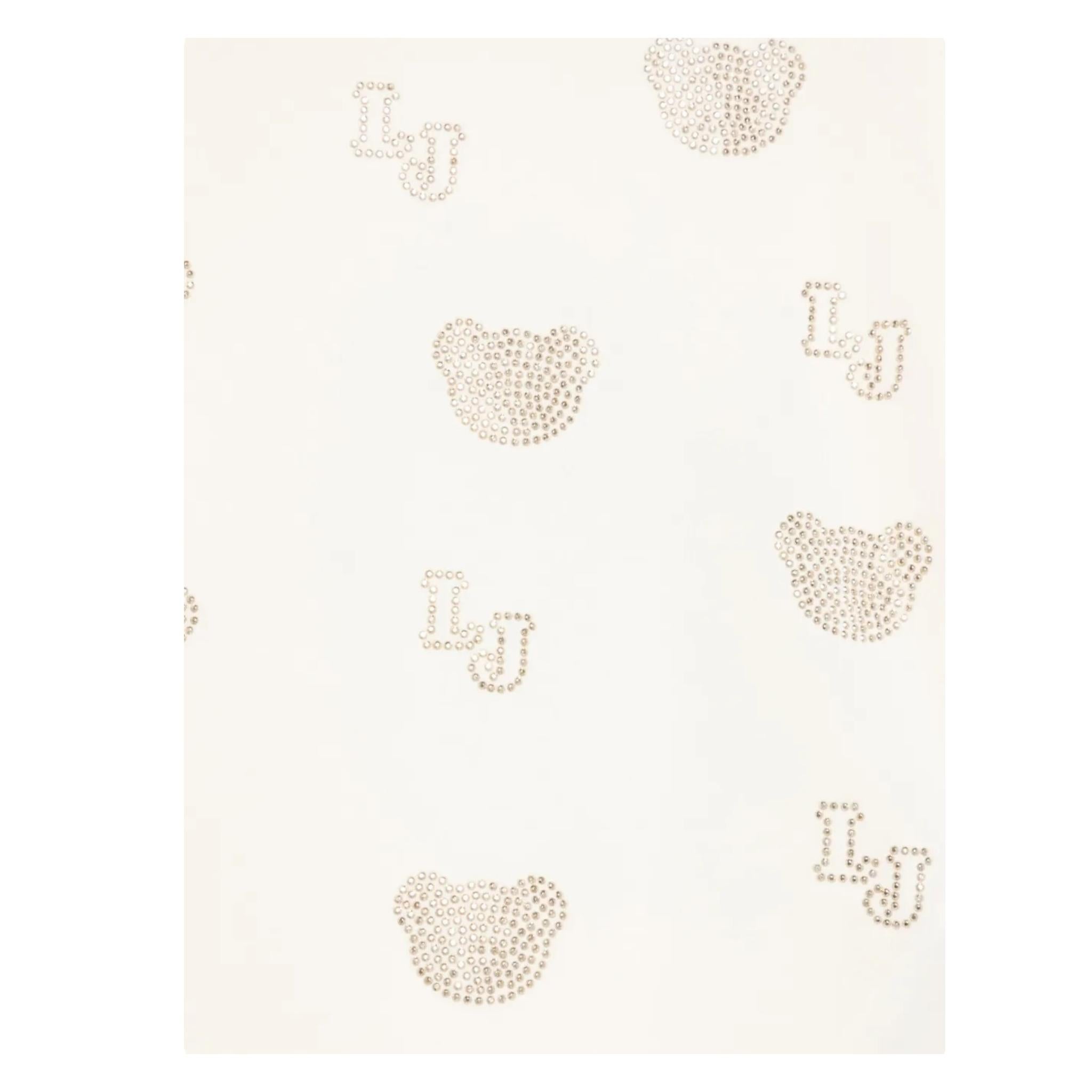 LIU JO shirt girocollo tinta unita con stampa brillantinata Panna per Bambina KF4065X PANNA LIU JO