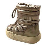 MOON BOOT stivali tinta unita con lacci e logo Bronzo per Bambina 80D3440020 BRONZO MOON BOOT