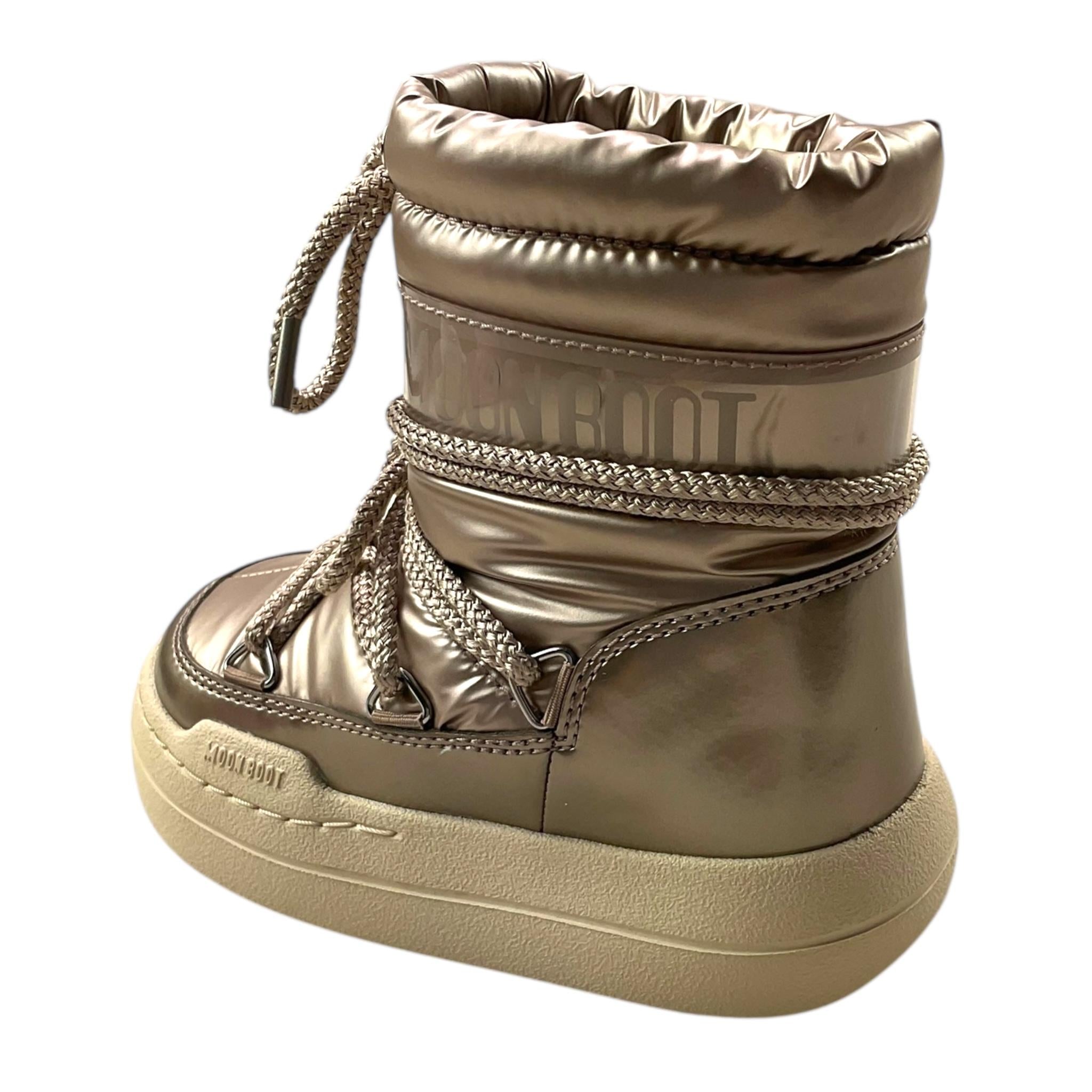 MOON BOOT stivali tinta unita con lacci e logo Bronzo per Bambina 80D3440020 BRONZO MOON BOOT