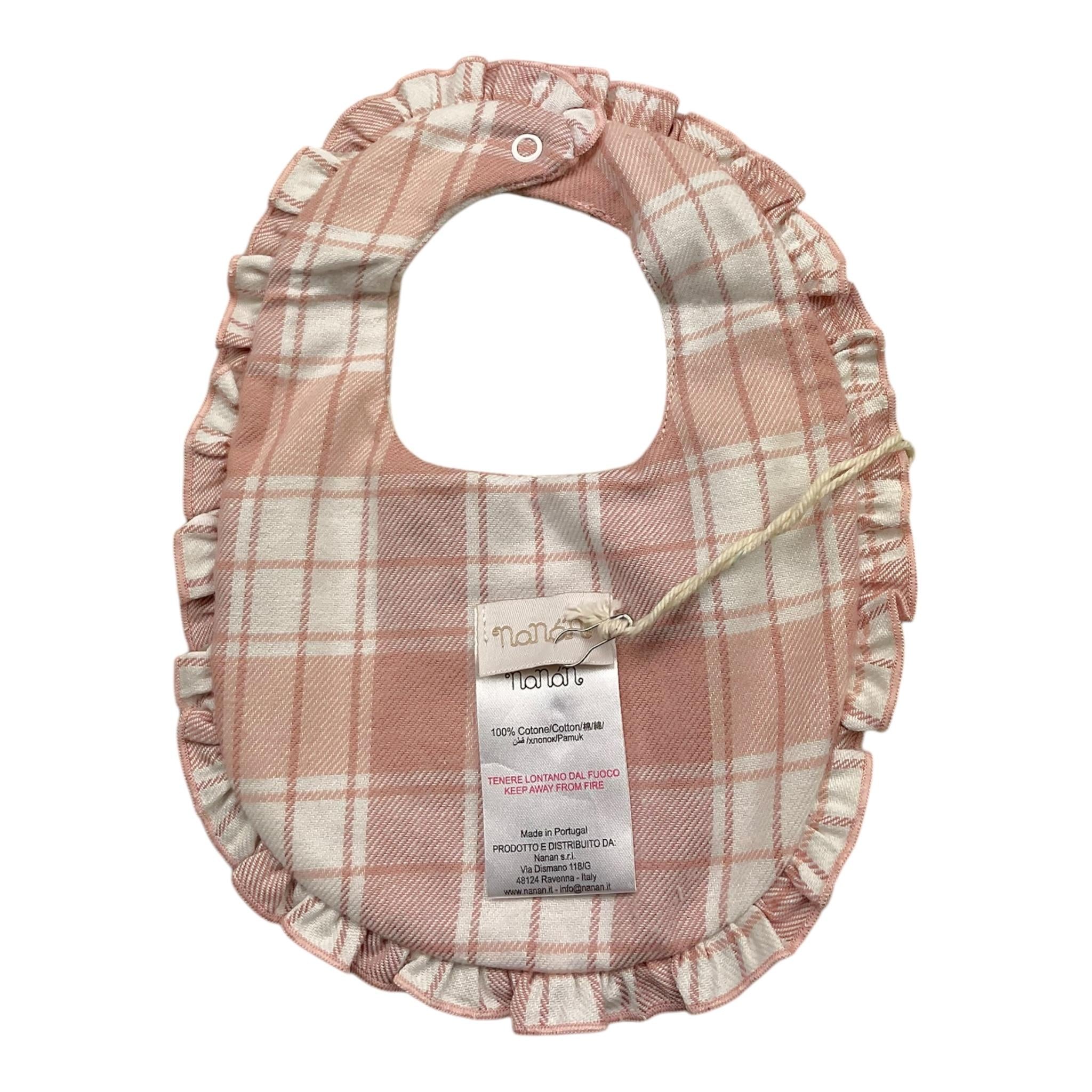 NANAN bavetta bicolore con stampa scozzese Bianco/rosa per Neonata I24499R BIANCO/ROSA NANAN