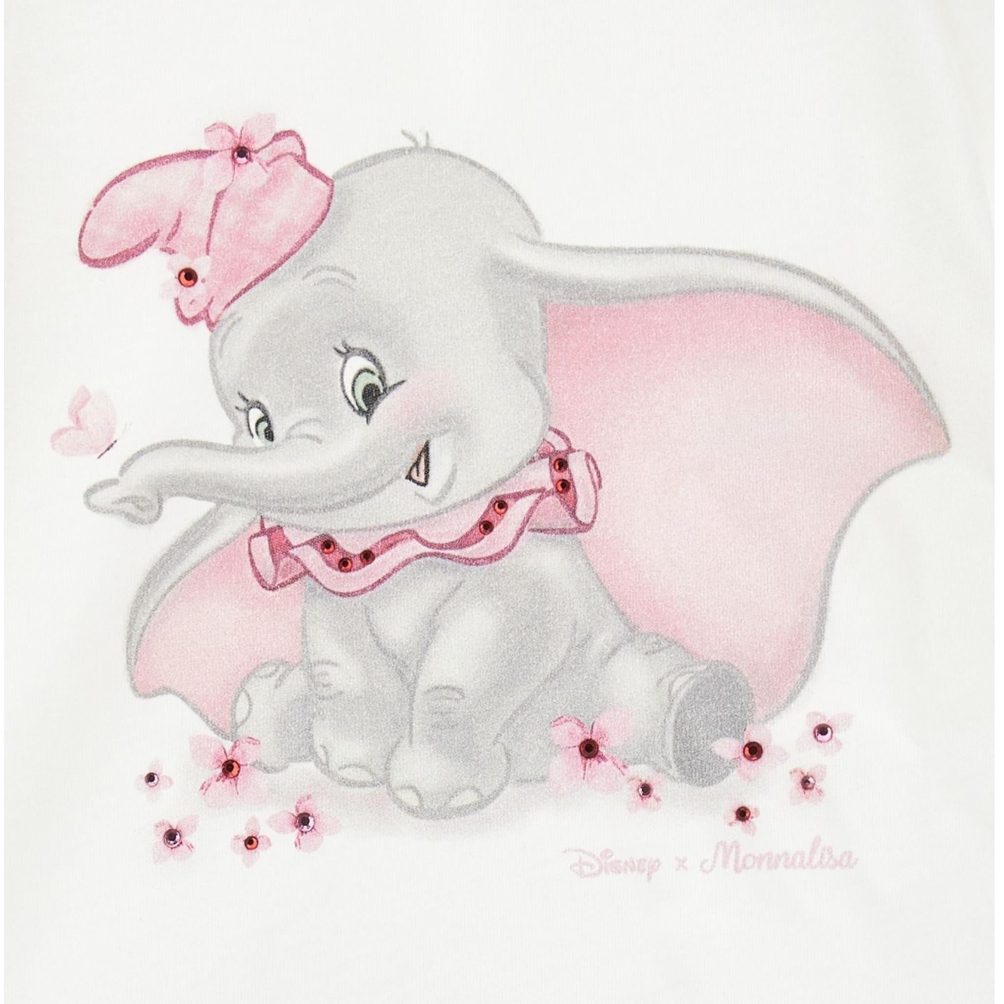 MONNALISA shirt tinta unita girocollo con stampa Bianco per Neonata 39D602 BIANCO MONNALISA