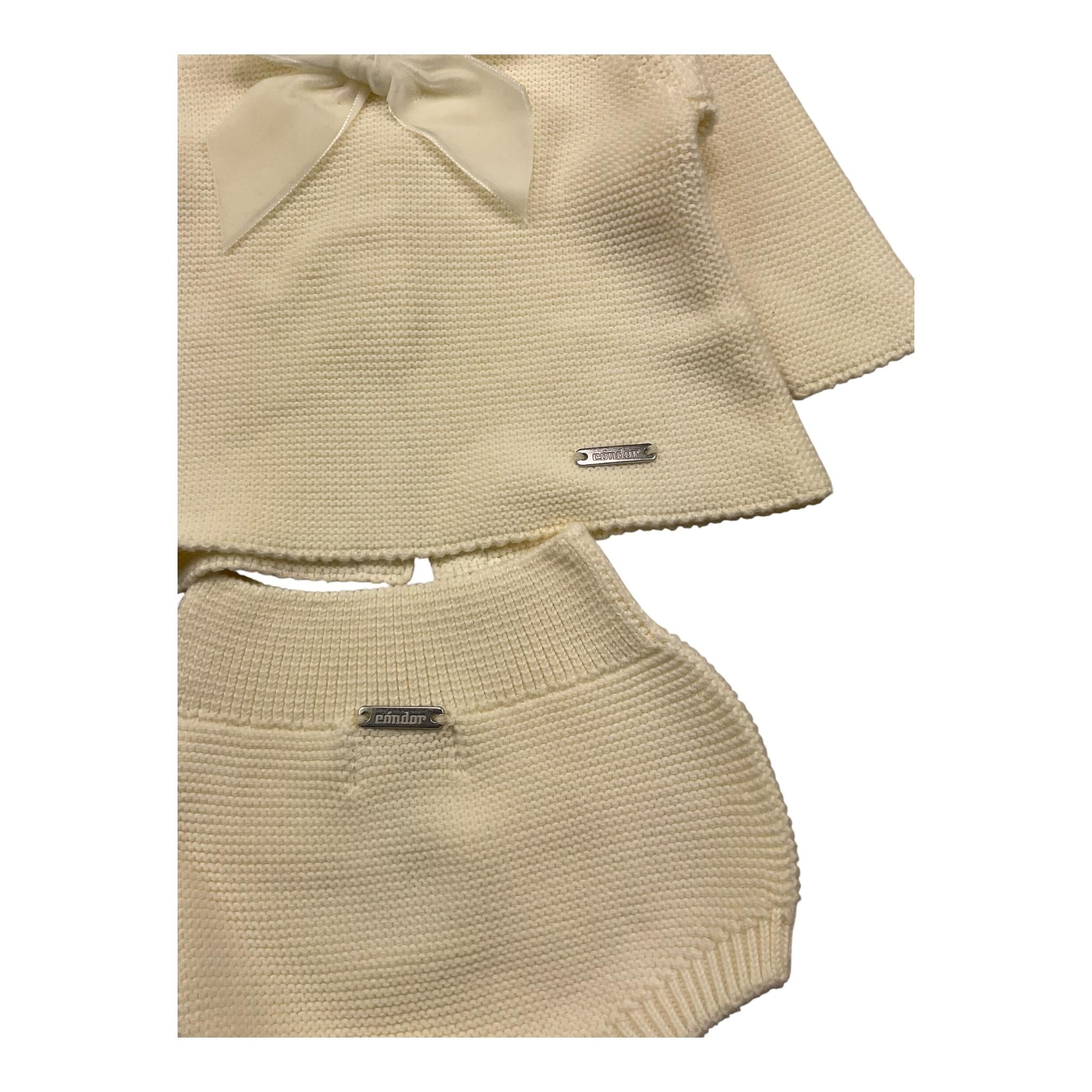 CND completo 2 pezzi maglia-culotte tinta unita Panna per Neonata 928411 PANNA CND