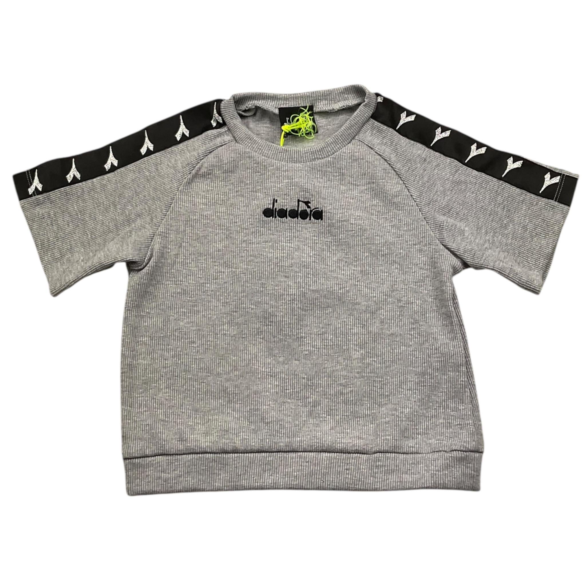 DIADORA t-shirt girocollo tint unita con stampa logo Grigio per Bambina F4DIJGTH136 GRIGIO DIADORA