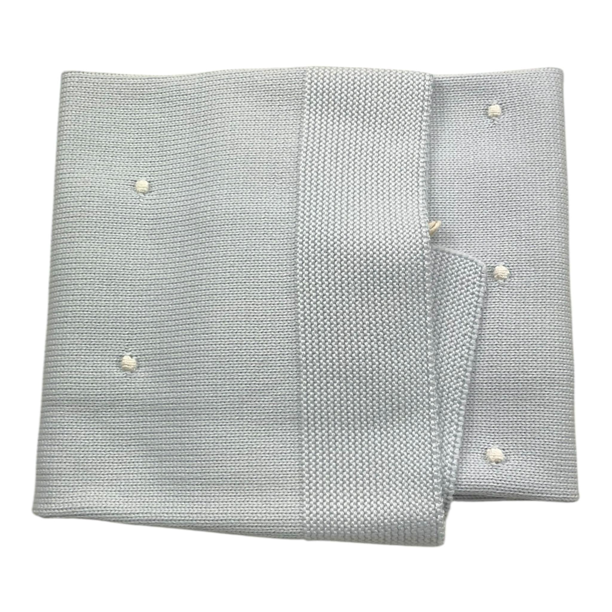 LITTLE BEAR coperta tinta unita con ricami in contrasto Azzurro per Neonato 9114XM AZZURRO LITTLE BEAR