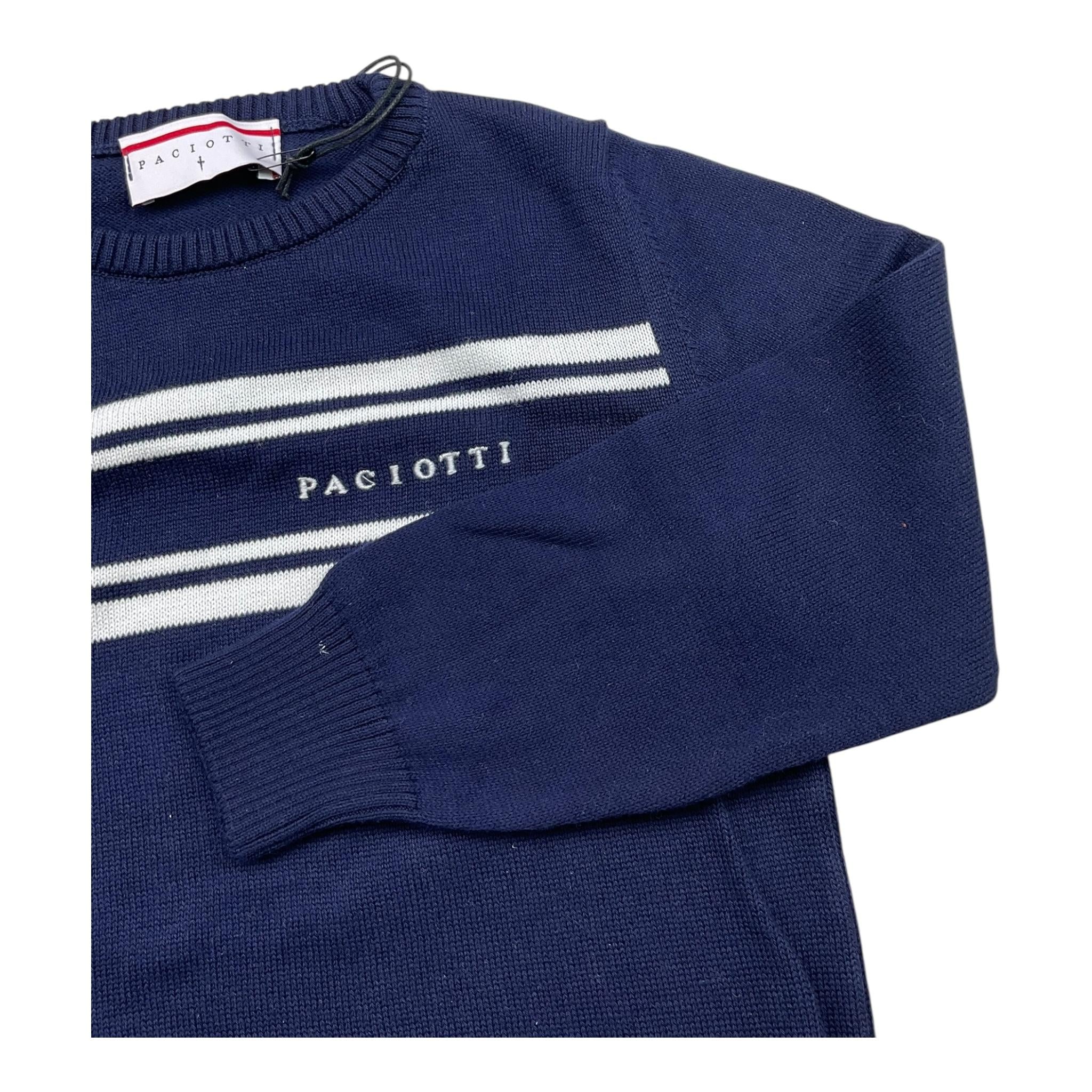 CESARE PACIOTTI maglia girocollo tinta unita con logo Blu per Bambino MGP5355B BLU CESARE PACIOTTI