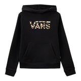 VANS felpa chiusa con cappuccio tinta unita con stampa logo Nero per Bambina VN00K8WBLK NERO VANS