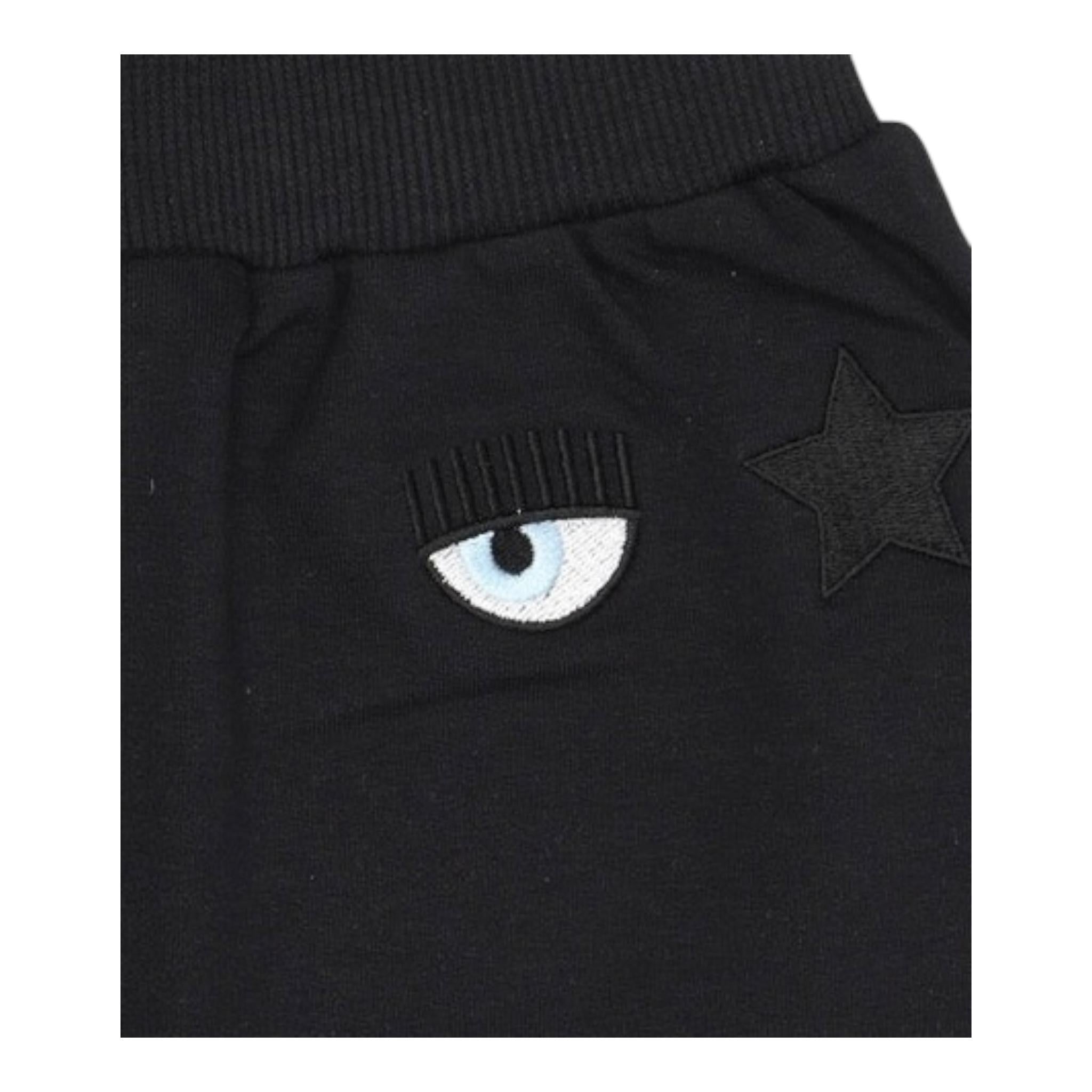 CHIARA FERRAGNI gonna tinta unita con logo Nero per Bambina 510700 NERO CHIARA FERRAGNI