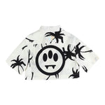 BARROW KIDS camicia modello crop tinta unita con stampa palme Panna per Bambina 033086 PANNA BARROW KIDS