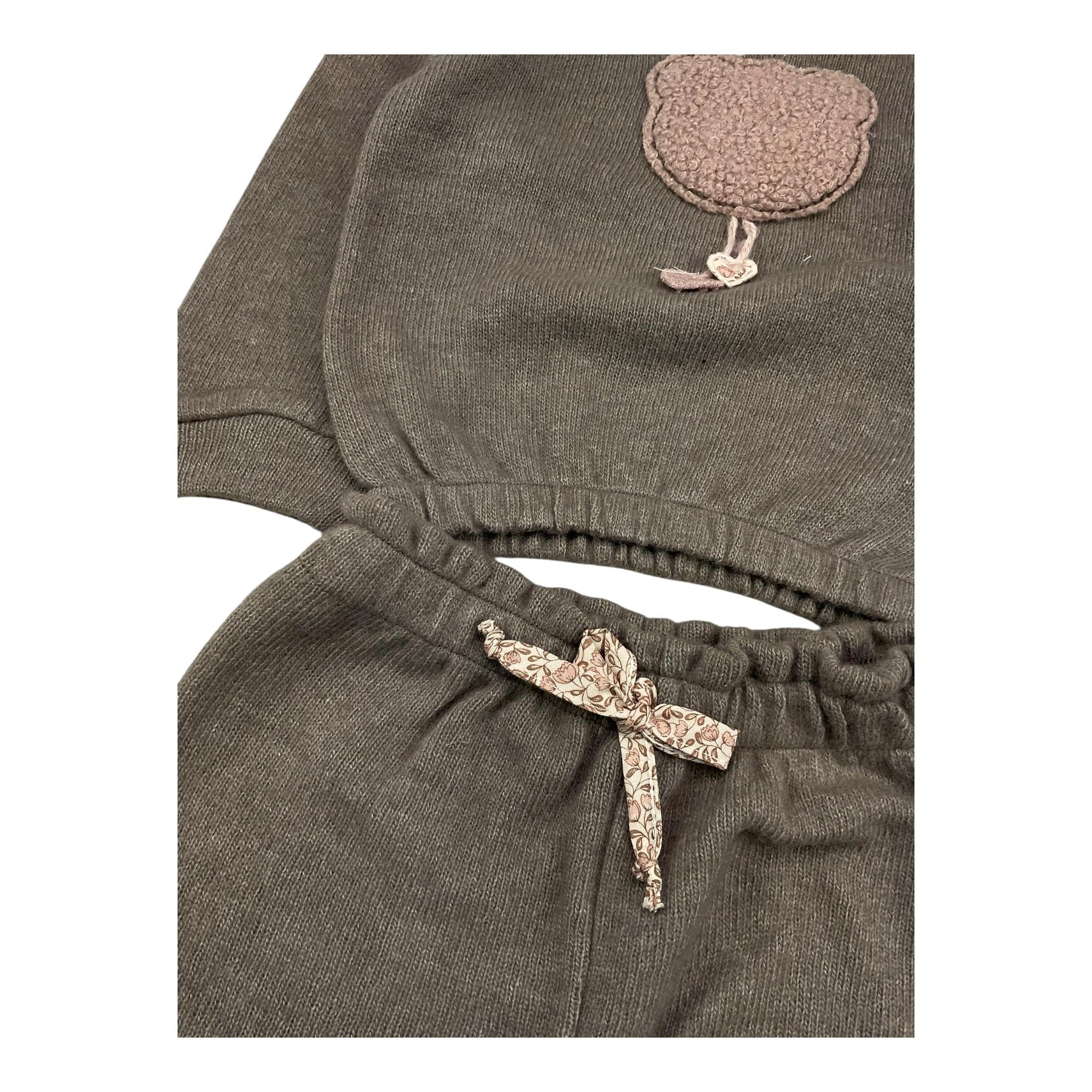 LALALU' completo 2 pezzi maglia-pantalone tinta unita Tortora per Neonata CML9N TORTORA LALALU'
