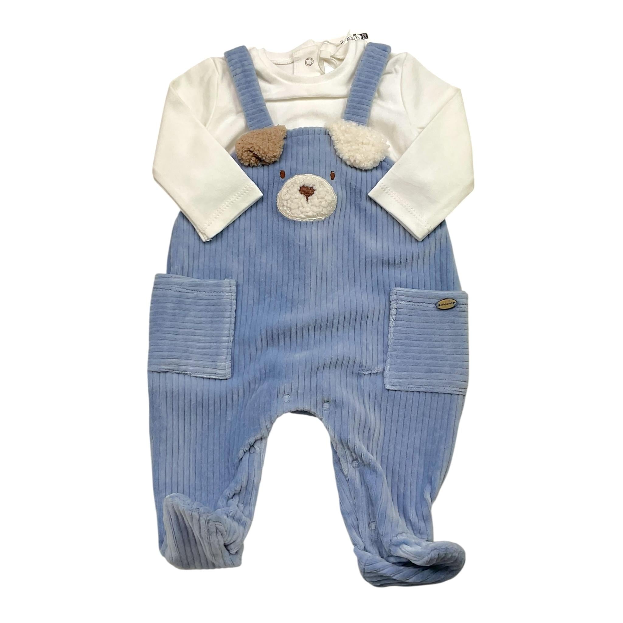 MAYORAL tutina bicolore con applicazioni in ciniglia Bianco/azzurro per Neonato 2617X BIANCO/AZZURRO MAYORAL