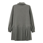 TWINSET abito tinta unita con cravatta Grigio per Bambina 242GJ2131X GRIGIO TWINSET