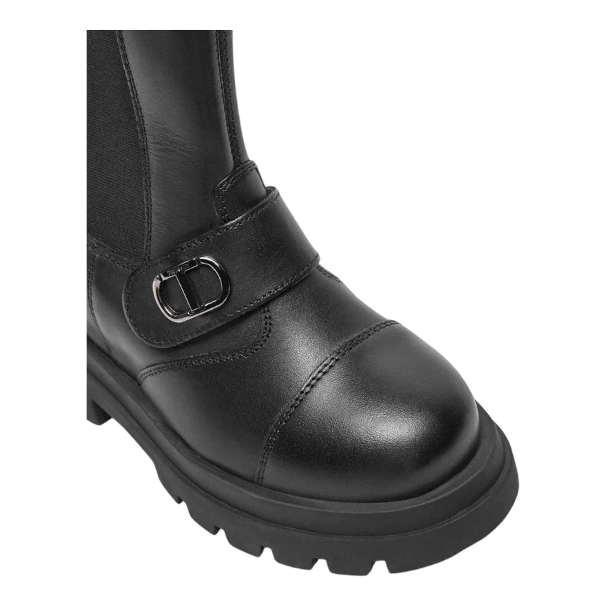 TWINSET stivaletti bassi tinta unita con zip Nero per Bambina 242GCJ032 NERO TWINSET