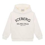 ICEBERG felpa chiusa con cappuccio tinta unita con stampa logo Panna per Bambina MFICE5336JX PANNA ICEBERG