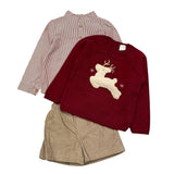 VALENTINA BEBES completo 3pz maglia-camicia-bermuda Bordeaux per Neonato MAR81 BORDEAUX VALENTINA BEBES