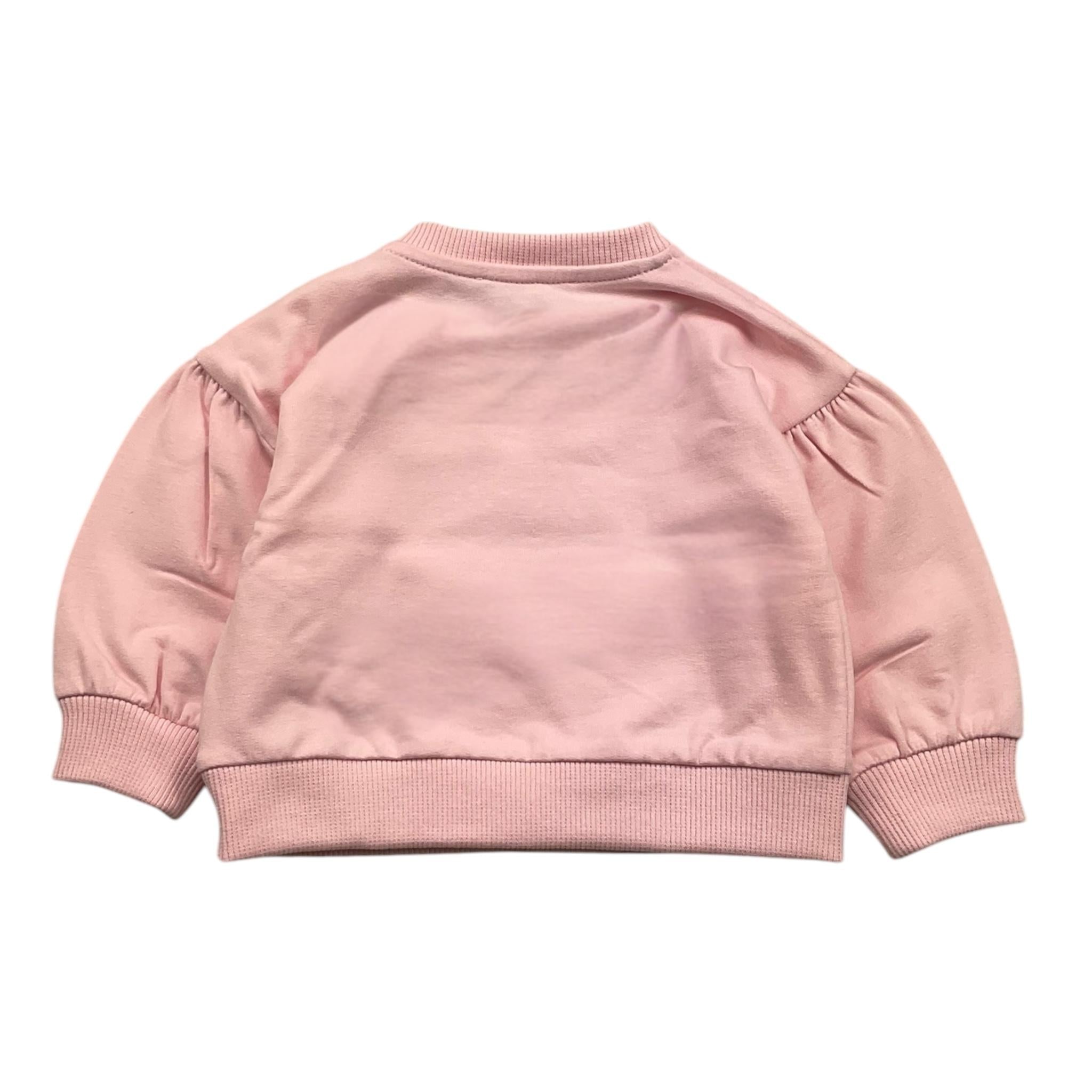 MOSCHINO felpa girocollo tinta unita con stampa Rosa per Neonata MDF031 ROSA MOSCHINO