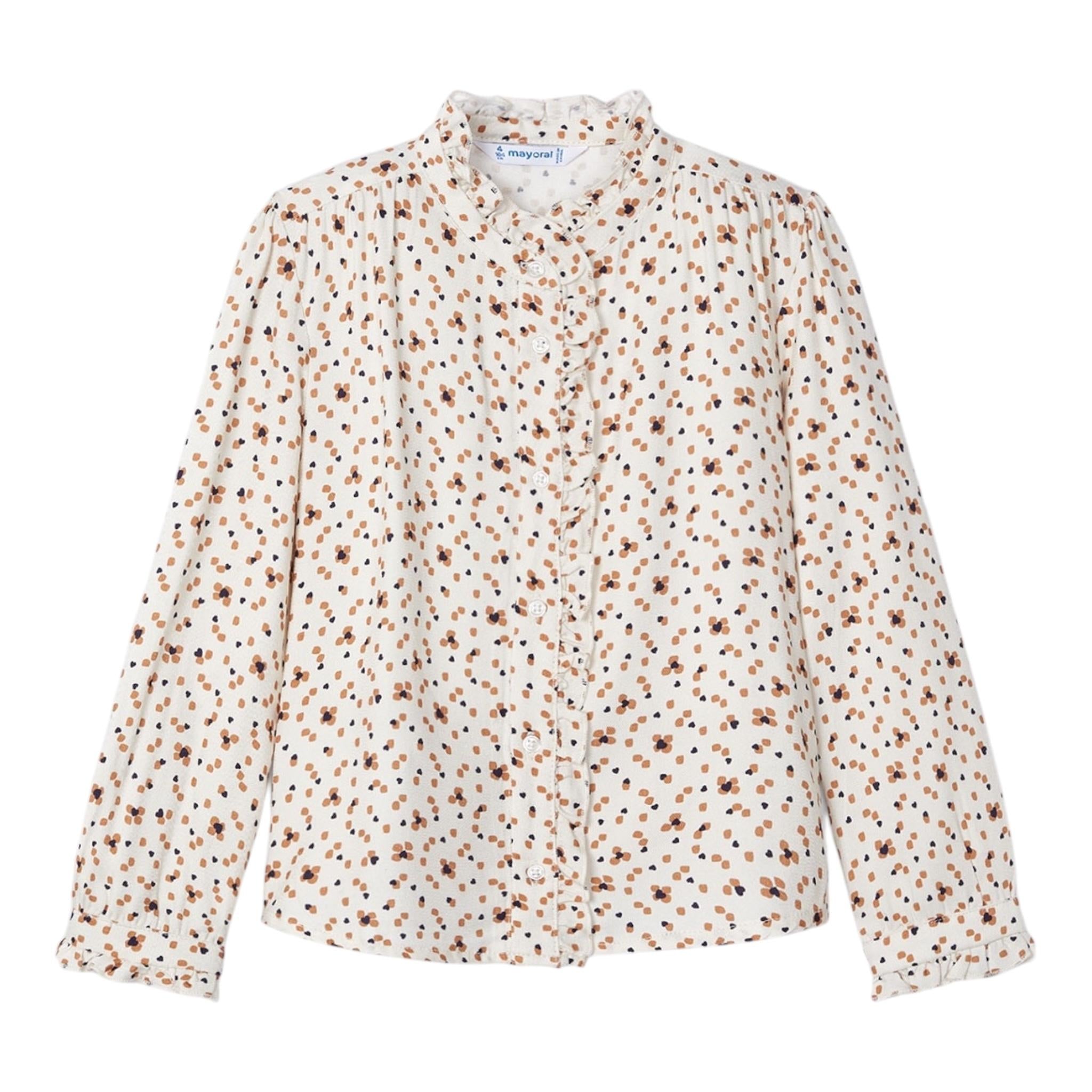 MAYORAL camicia manica lunga tinta unita fantasia cuori Panna per Neonata 4117X PANNA MAYORAL