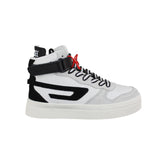 Diesel Sneakers Collo Alto Tinta Unita Con Stampa In Contrasto