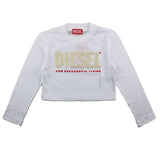 Diesel Shirt Girocollo Tinta Unita Con Stampa Modello Crop