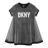 Dkny Abito Mezza Manica Girocollo Con Sottoveste E Stampa