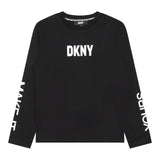 Dkny Shirt Tinta Unita Girocollo Con Stampa E Profili Logati